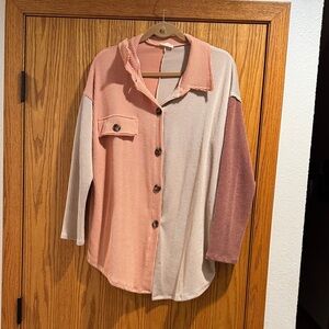 Colorblock oversized Shacket